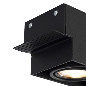 Schwarzer QAZQA Einbaustrahler Oneon 3, dreh- und kippbar, für Lampen & Leuchten.