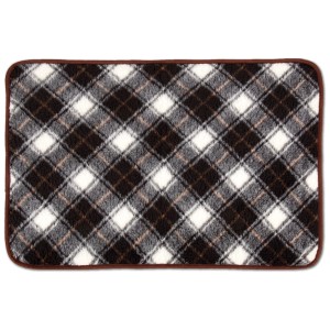 Bestlivings Tierdecke Lammflor, 80x120cm, dunkelbraun gemustert. Hundedecke mit Karomuster.