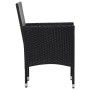 Schwarzer Rattan Sessel, Teil des 5-tlg. vidaXL Garten Lounge Sets.