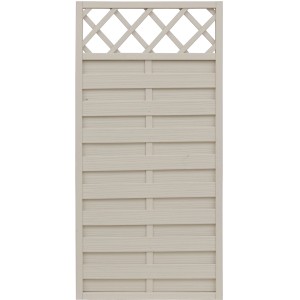 Sichtschutzzaun-Element Country Cream, 180x90cm, lasiert, mit Lattenzaun-Abschluss für Garten & Terrasse.