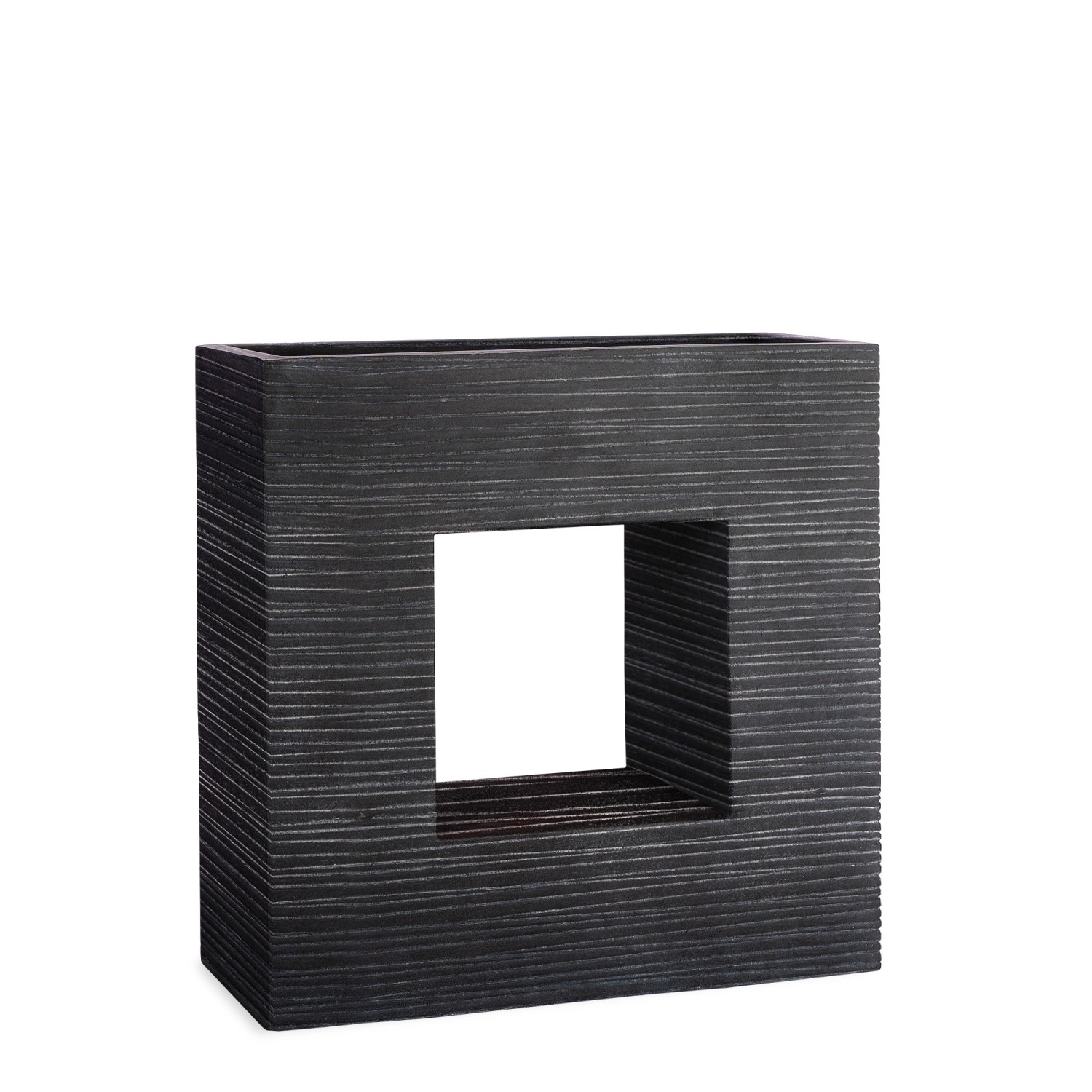 Pflanzwerk Pflanzkübel Vista Premium Frostbeständig Groove 66 cm Anthrazit günstig online kaufen