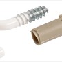 Weißer, gebogener LUX Schraubhaken (Ø 2,6 mm x 30 mm) mit Dübel, 6er-Set für Deckenhaken.