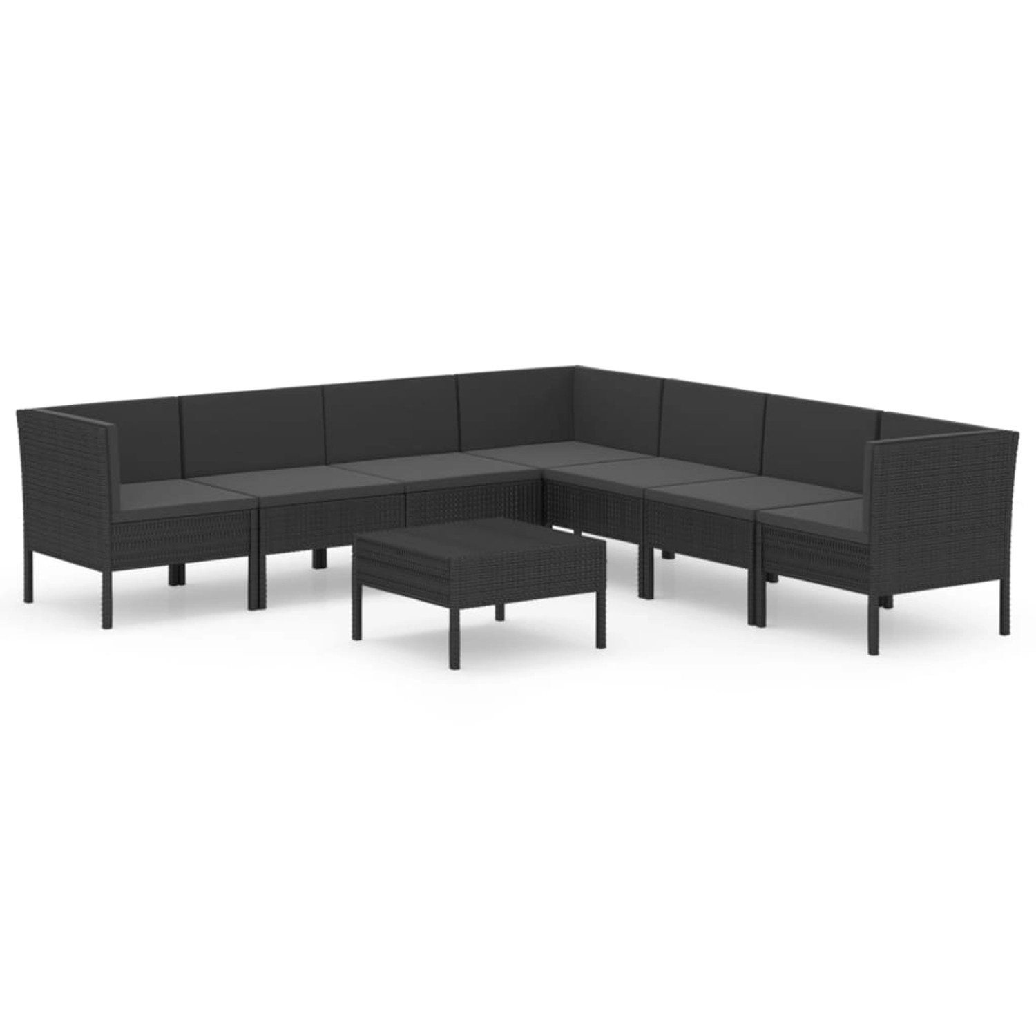 8-tlg. Garten-lounge-set Mit Auflagen Poly Rattan Schwarz günstig online kaufen