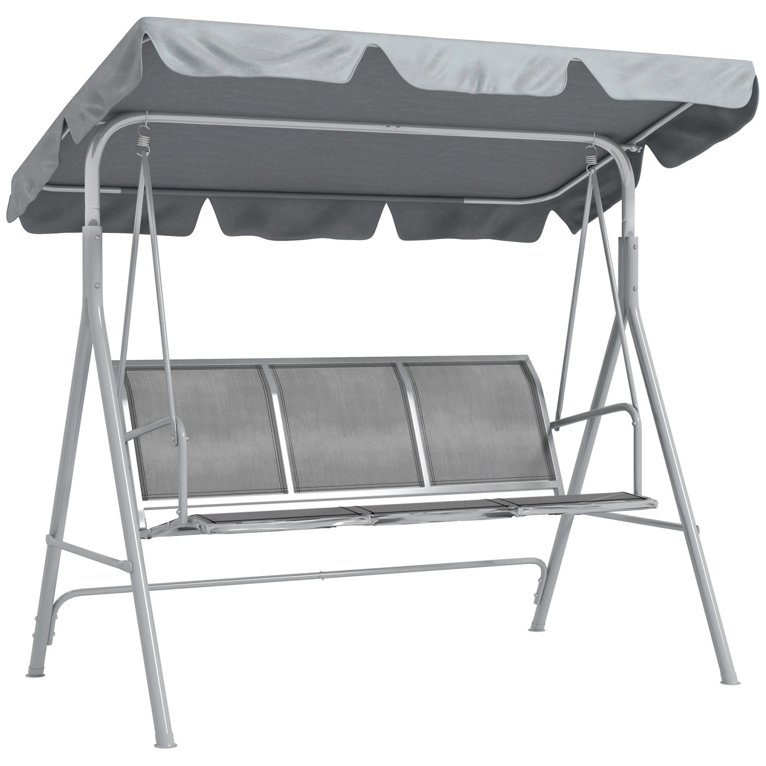 Outsunny 3-Sitzer Gartenschaukel 170 x 110 x 153 cm Grau günstig online kaufen
