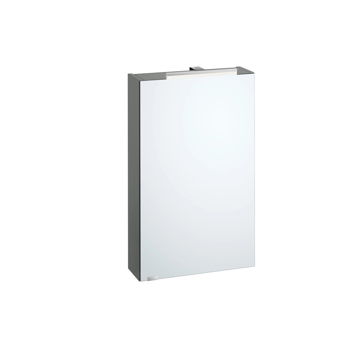 Erst-Holz Badschrank Spiegelschrank mit Licht und Steckdose Grau