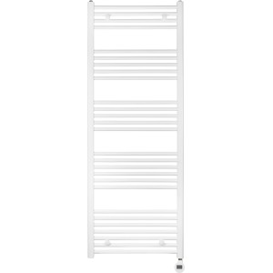 Weißer, elektrischer Badheizkörper Winterberg XXL, 160x60 cm, mit horizontalen Heizstäben.