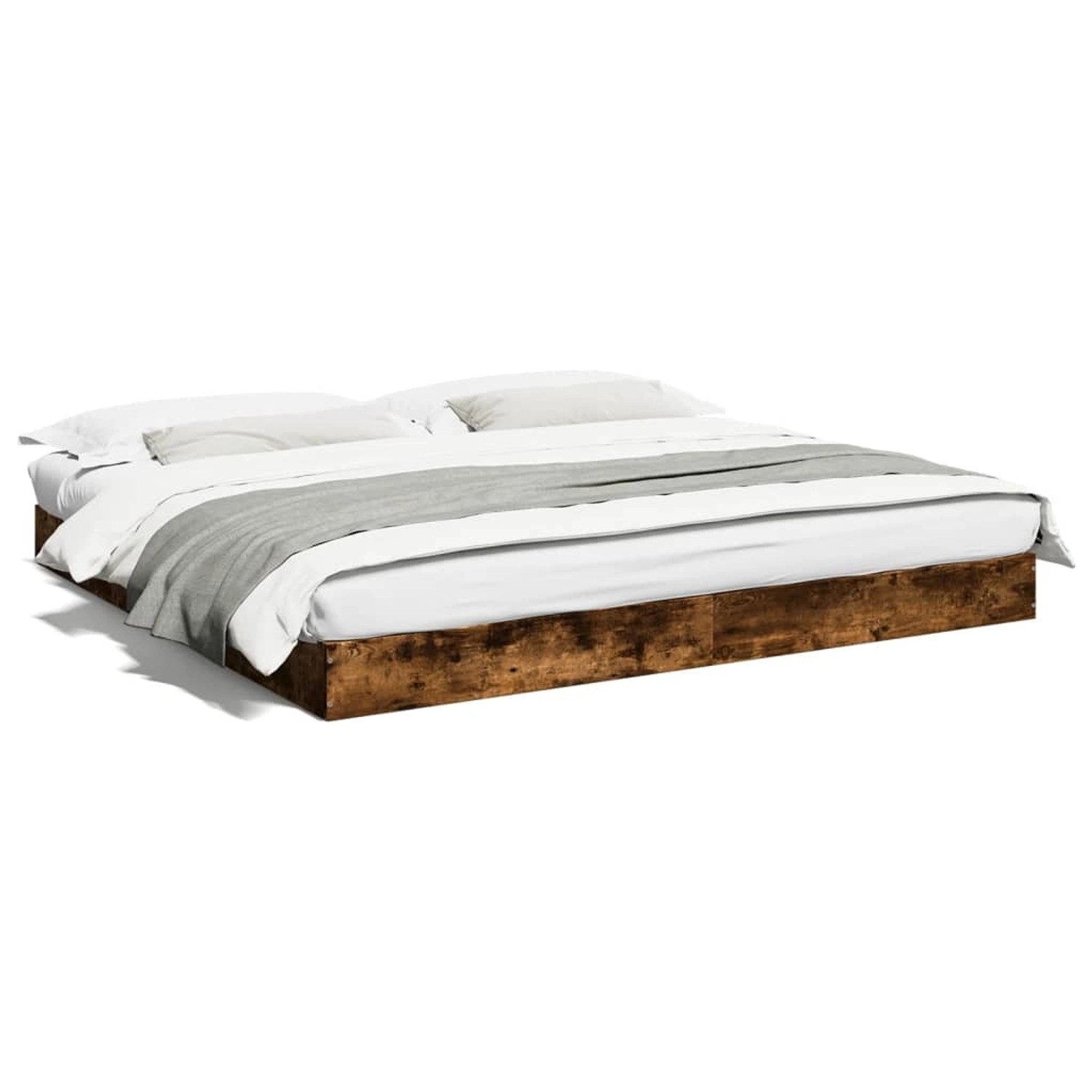 vidaXL Bettgestell ohne Matratze Räuchereiche 180x200 cm Holzwerkstoff 8420 günstig online kaufen