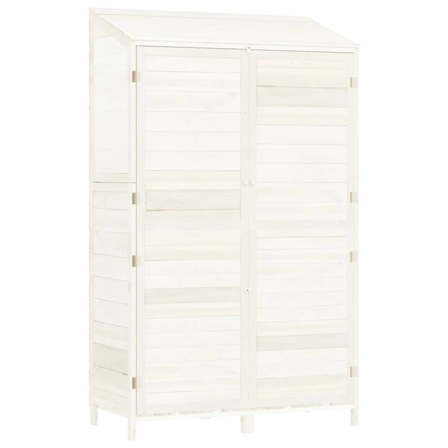 vidaXL Geräteschuppen Weiß 102x52x174,5 cm Massivholz Tanne 1156740 günstig online kaufen