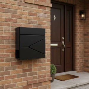 Relaxdays Briefkasten Metall Schwarz mit Zeitungsfach Abschließbar 37 cm x 37 cm x 11 cm 2,9 kg