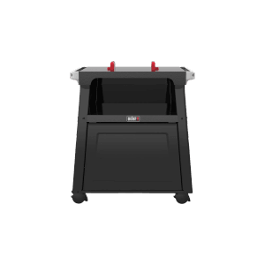 Weber Premium Stand für Lumin Elektrogrill, schwarz, mit Rollen und Ablagefläche.