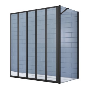 Duschparadies 120x75x140cm 5-teilig Faltwand Trennwand Badewannenaufsatz Duschwand Duschabtrennung mit Festteil