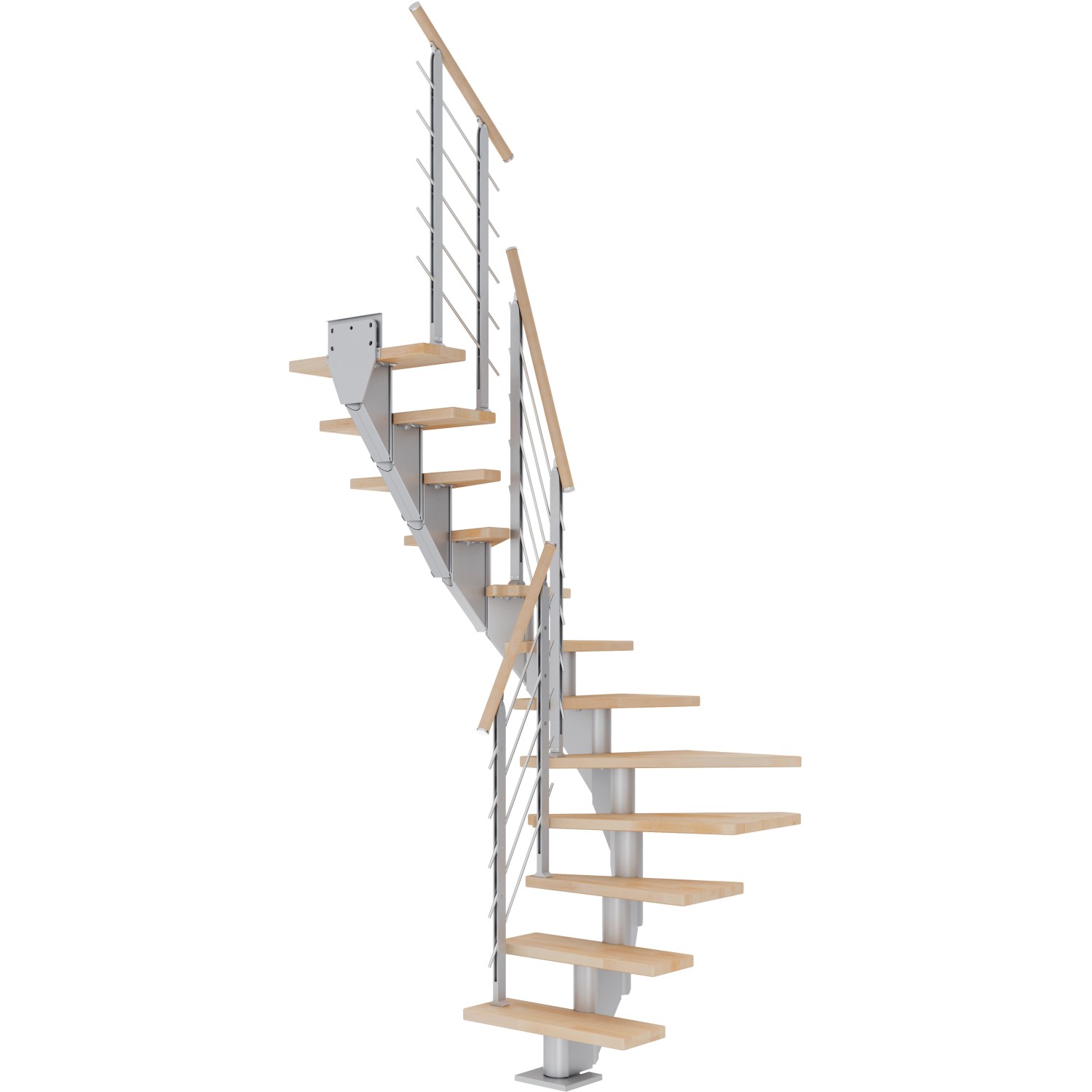 Dolle Mittelholmtreppe Frankfurt Buche Perlgrau GH bis 279 cm 1/2 - gew. 75 günstig online kaufen