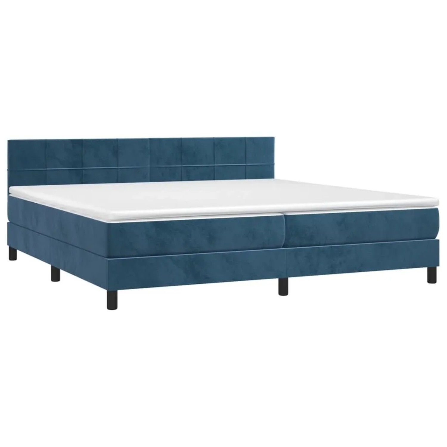 vidaXL Boxspringbett mit Matratze & LED Dunkelblau 200x200 cm Samt 3134427 günstig online kaufen