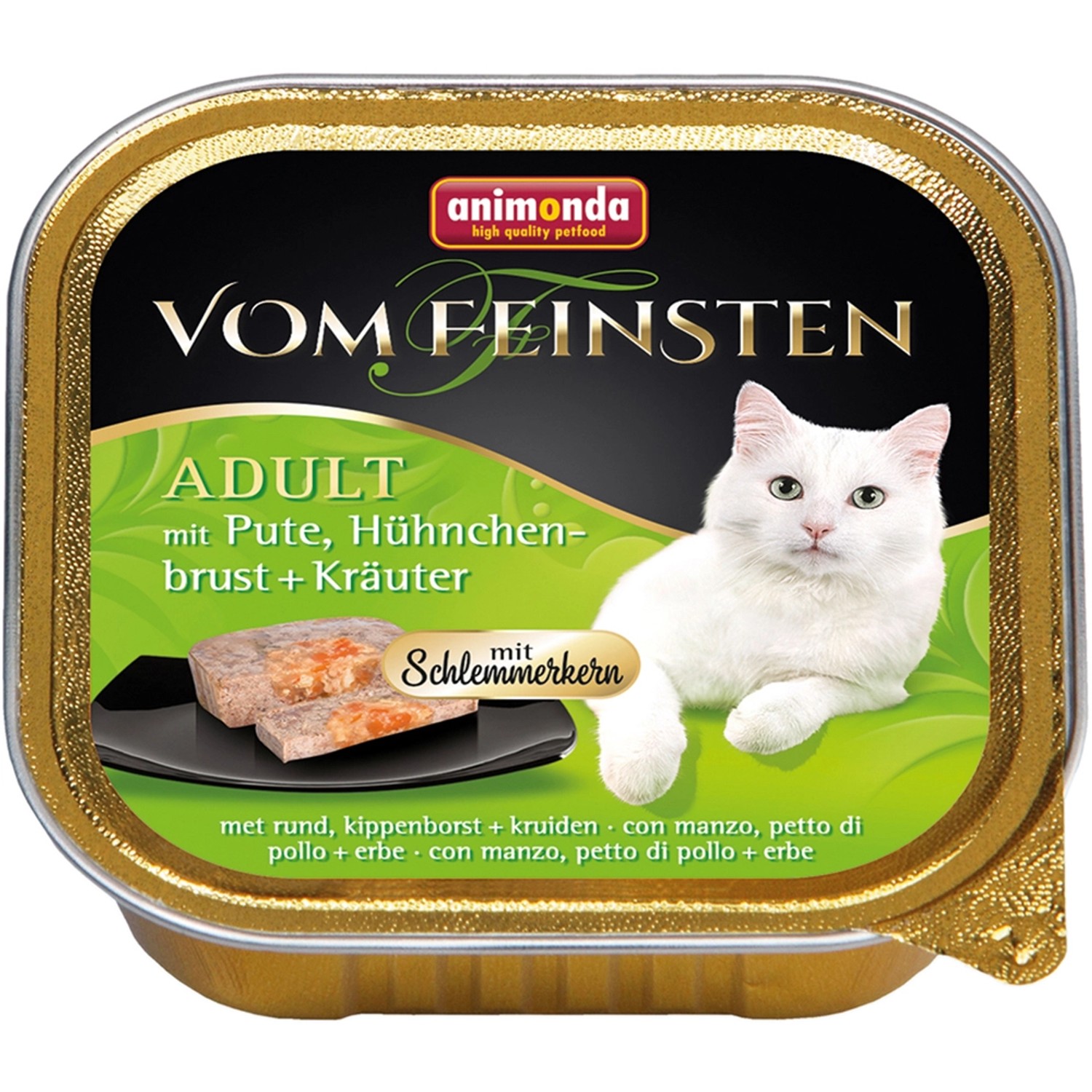 Vom Feinsten Katzen-Nassfutter Adult Pute und Hühnchenbrust und Kräuter 100 g