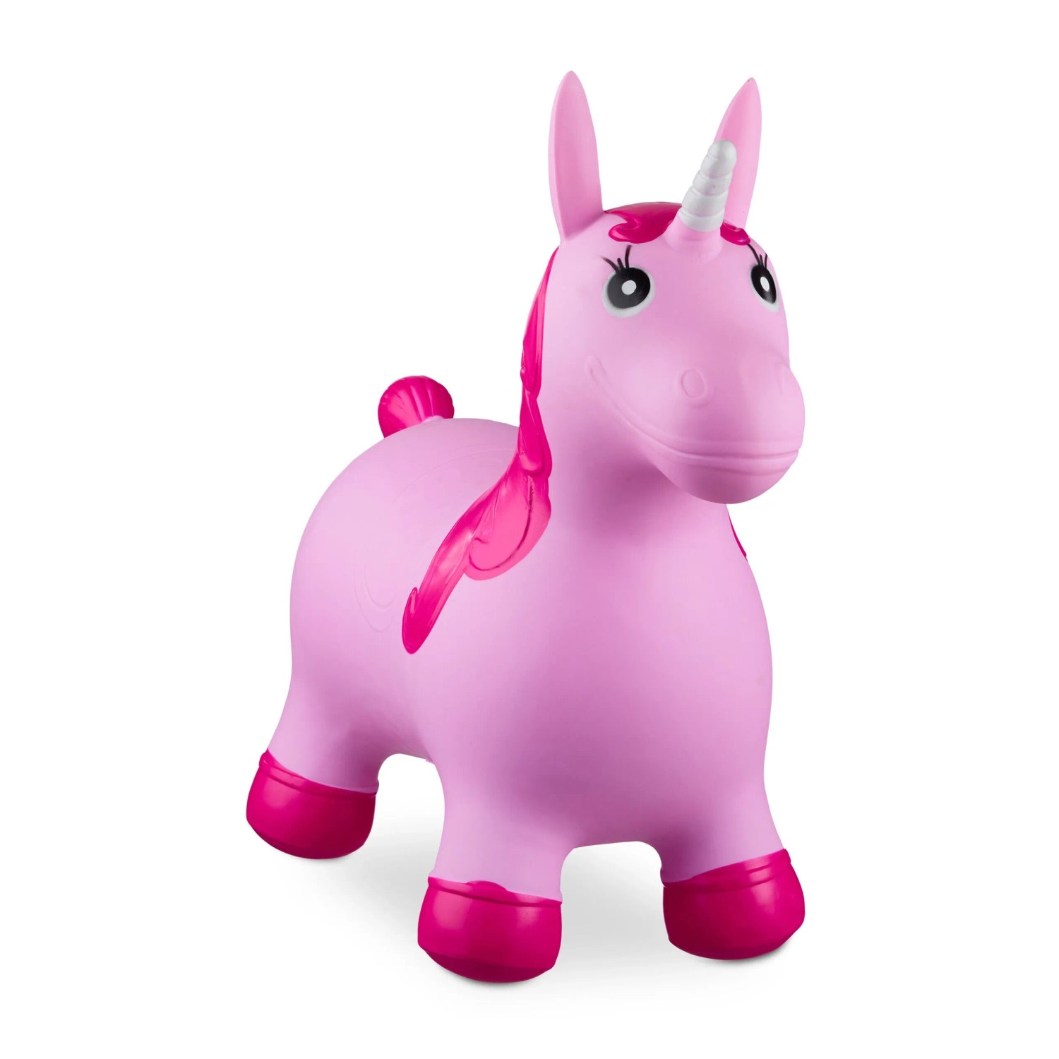 Relaxdays Hüpftier Einhorn Kunststoff Pink mit Luftpumpe 52 cm x 26 cm x 62 cm 1,4 kg