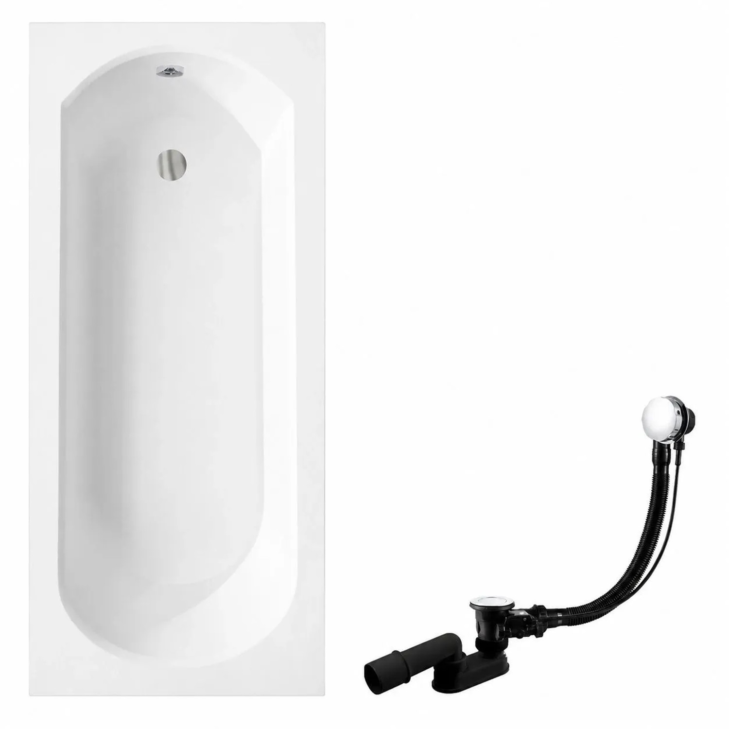 KOLMAN Badewanne Rechteck 170 x 75 Cm Mit Styroporverkleidung Inkl. Ablauf Und Füße