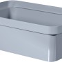 Hellblaue Curver Infinity Aufbewahrungsbox (30L) mit Griffen, nest- und stapelbar.