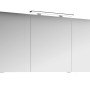 Pelipal Spiegelschrank Serie 4010, Graphit, 140 cm breit, mit drei Türen und Aufsatzleuchte.