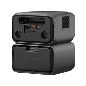 Ecoflow River 3 Max Plus Powerstation mit Zusatzakku, 858 Wh, schwarz.