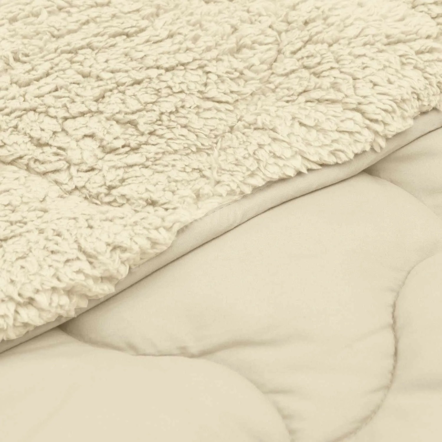 vidaXL Winterbettdecke Creme 135 x 220 cm Mikrofaser und Teddy-Fleece 42026366_5