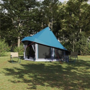 vidaXL Familien-Tipi-Zelt mit Dach Blau 404 x 370 x 270 cm 42000964
