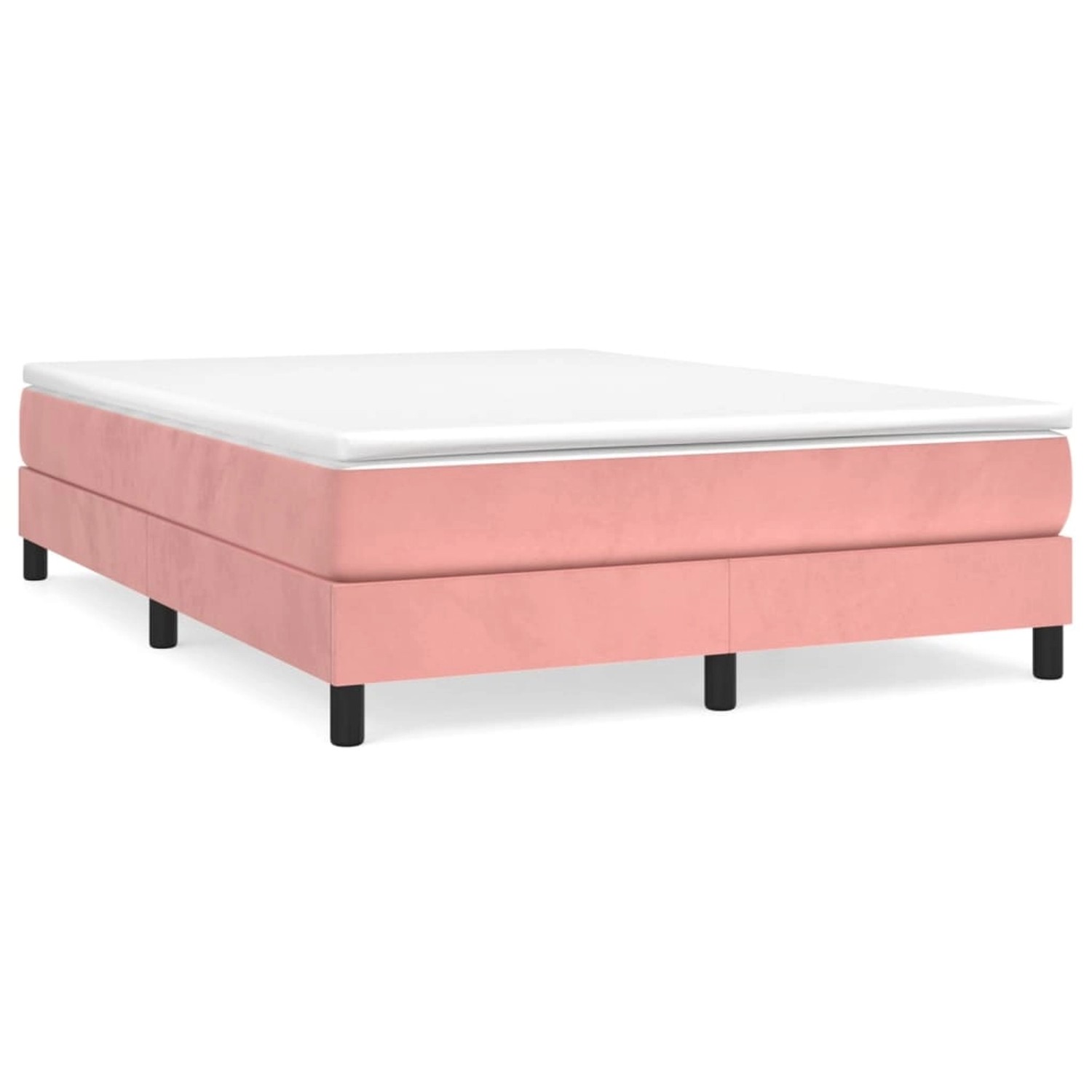 vidaXL Boxspringbett mit Matratze Rosa 140x200 cm Samt1378135 günstig online kaufen