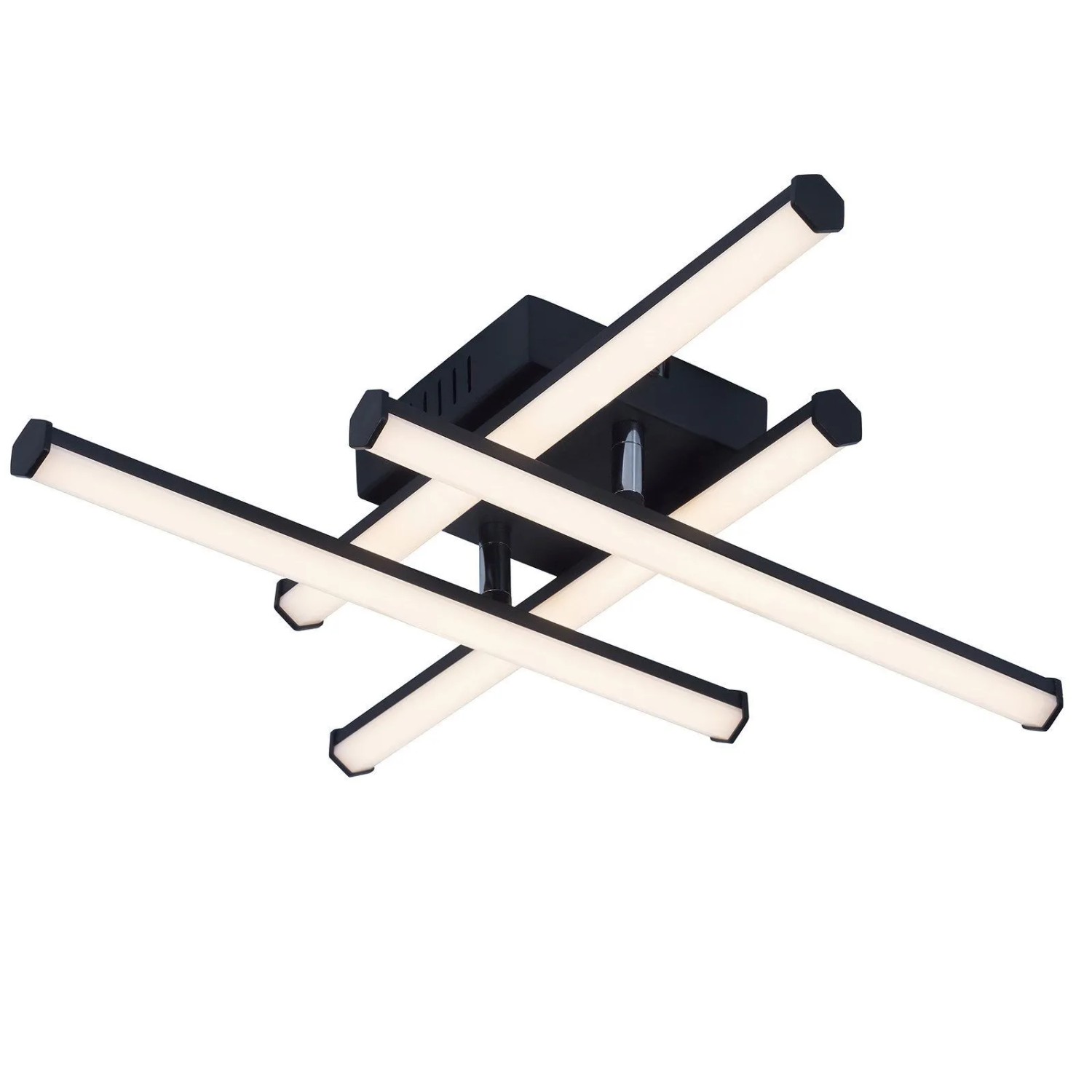 NETTLIFE LED Deckenleuchte aus Metall Schwarz 44 x 12-1