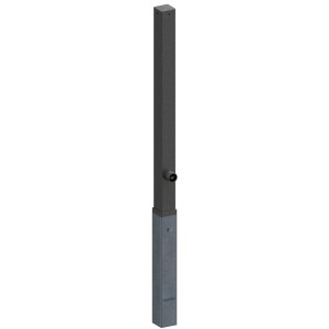 Schake Absperrpfosten, herausnehmbar, feuerverzinkt, 70x70mm, ohne Öse, mit Dreikantverschluss.