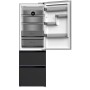 Geöffnete Wolkenstein French-Door Kühl-Gefrierkombination WFD400ENFDDIX in Silber mit LED-Beleuchtung.