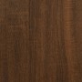 Detailaufnahme: Braune Eichen-Optik des vidaXL Couchtischs, Holzwerkstoff.