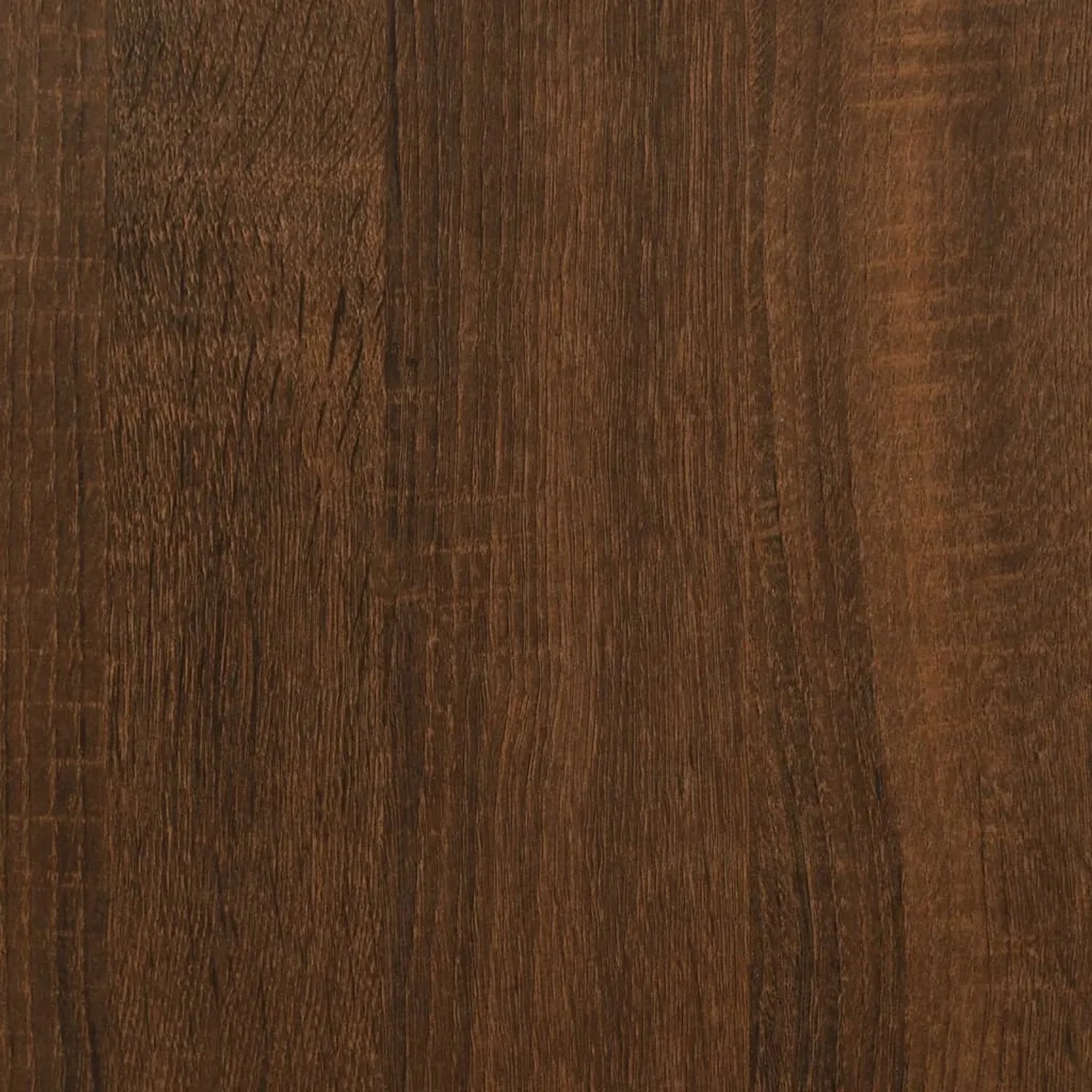 Detailaufnahme: Braune Eichen-Optik des vidaXL Couchtischs, Holzwerkstoff.