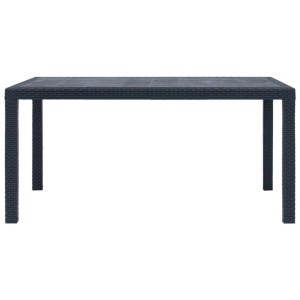 Furnicato Gartentisch, anthrazit, 150x90 cm, in Rattan-Optik aus Kunststoff.