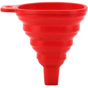 Roter, faltbarer APA Silikontrichter für Auto und Haushalt.