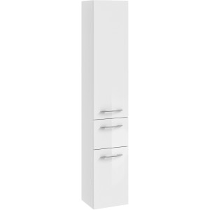 Pelipal Bad-Hochschrank Quantum 01, weiß hochglanz, 30 cm breit, mit Schublade und Tür.