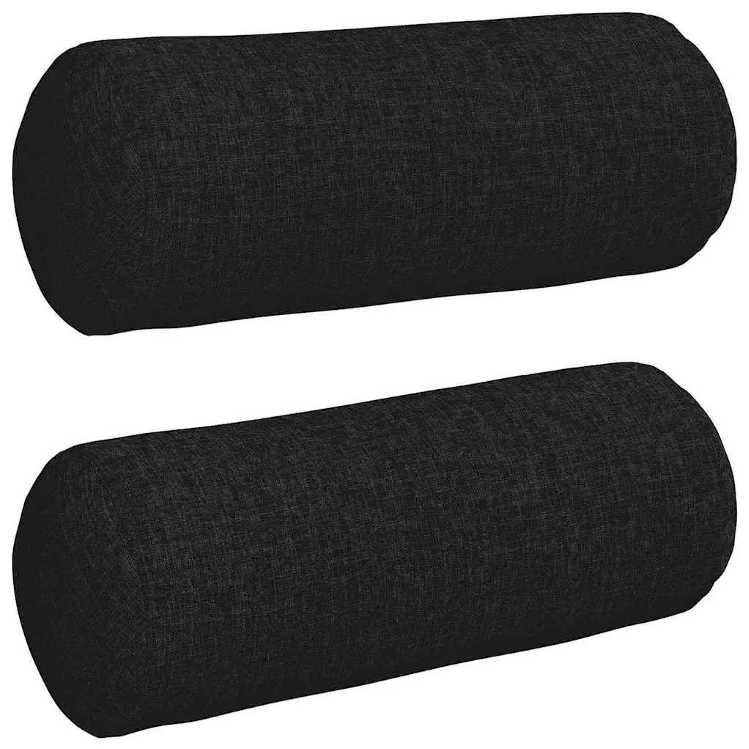 vidaXL Bolsterkissen 2 Stück Schwarz Ø 15 x 40 cm Stoff 42014270