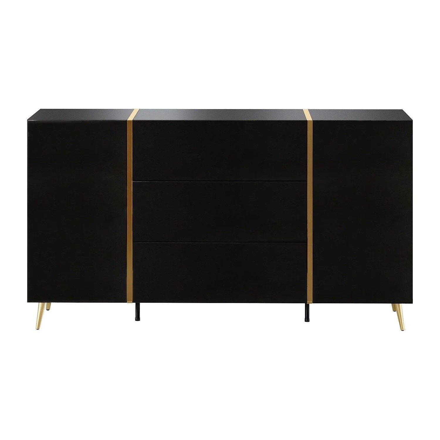 Vente-unique Sideboard Marzialo Schwarz  Goldfarben 158 cm