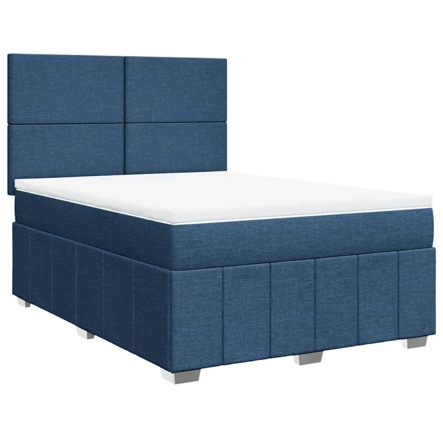 vidaXL Boxspringbett mit Matratze Blau 140x190 cm Stoff 3291662