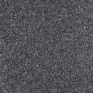 Terralith Metallic Steinteppich in Schwarz, Nahaufnahme der 4-6 mm Granulate für Außenbereiche.
