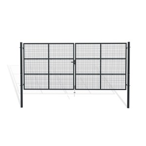 Graues Casanoov Gitter Schwingtor Olga, 4 m breit und 180 cm hoch.