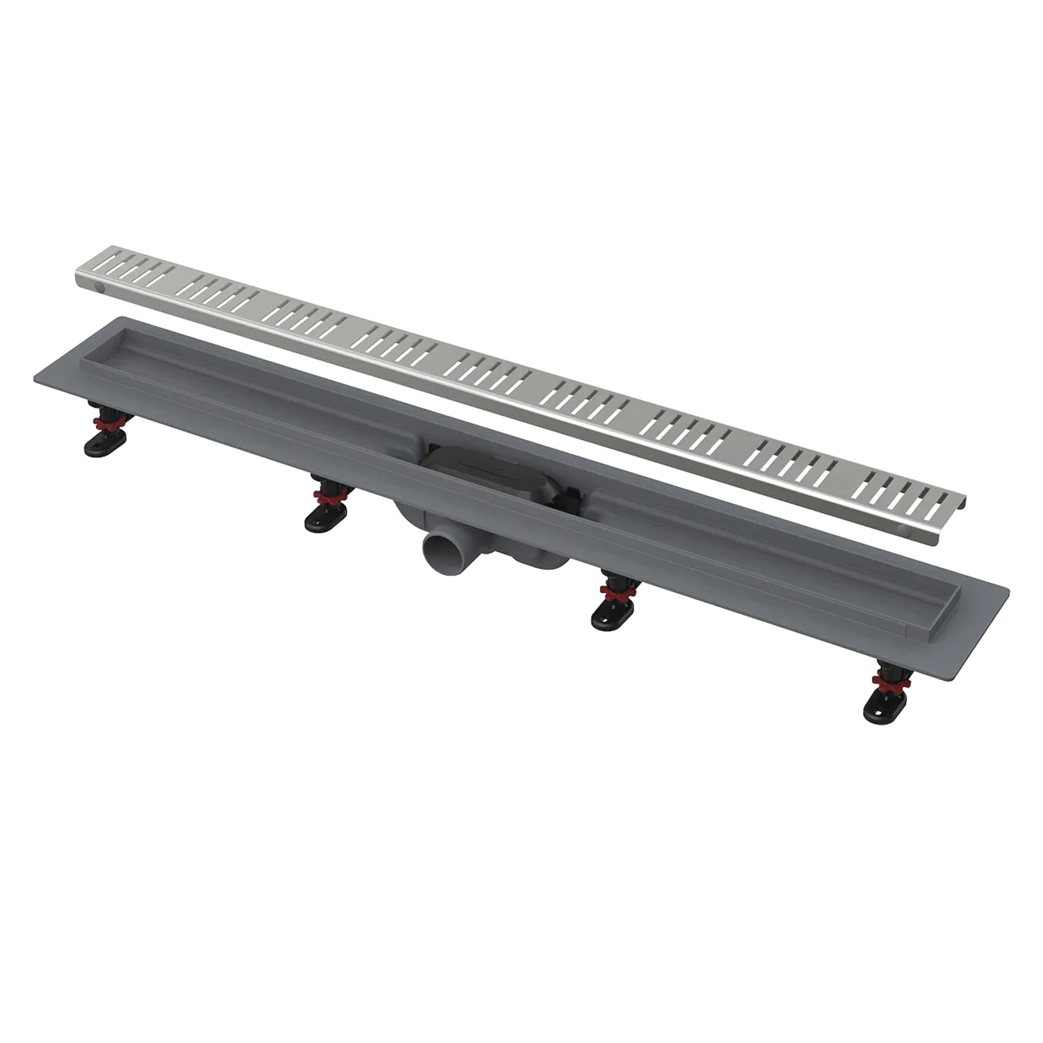 Alcadrain Duschrinne mit Rand für perforierten Rost 550 mm Chrom