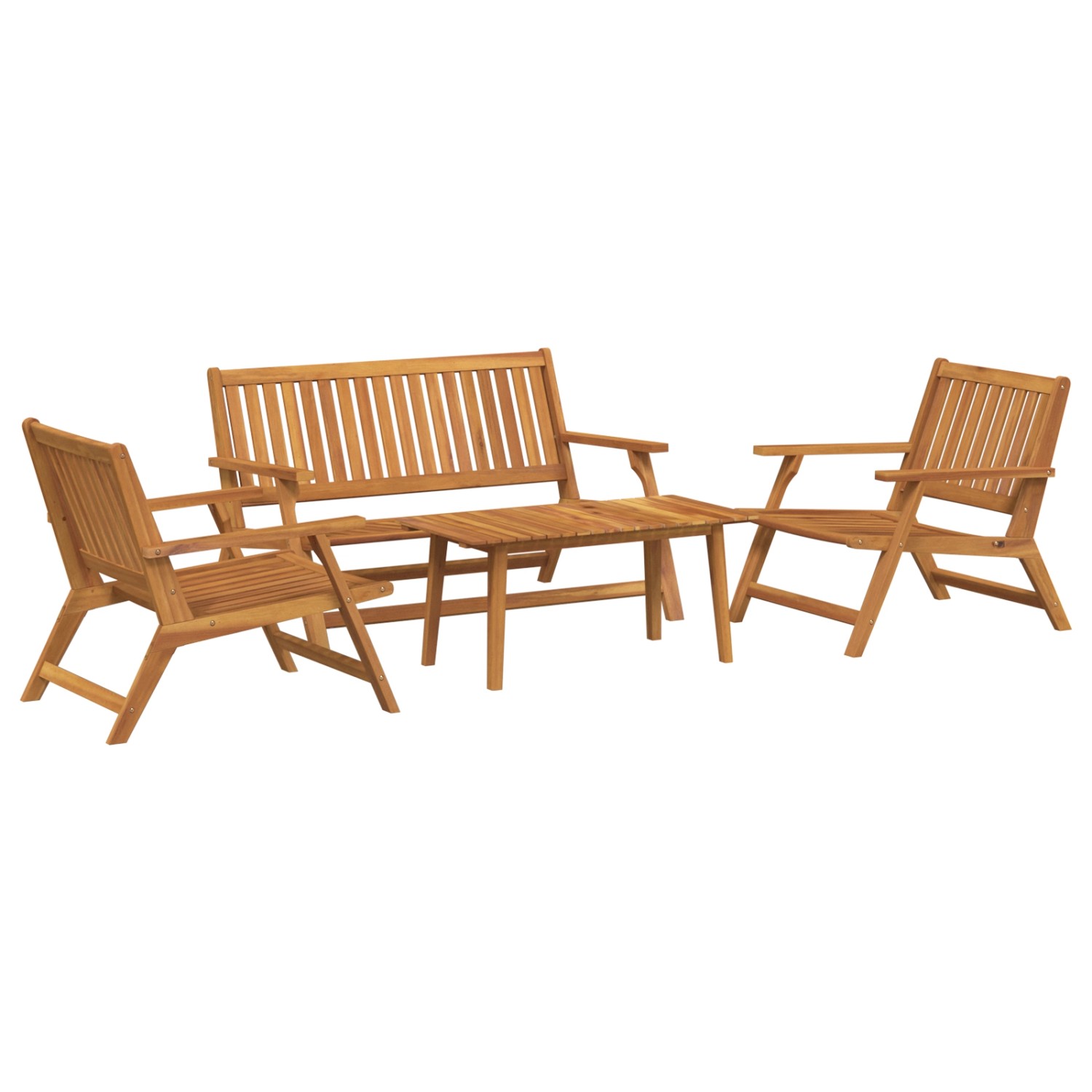 vidaXL Gartenstühle mit Tisch 4 Stk Massivholz Akazie 3214440 günstig online kaufen
