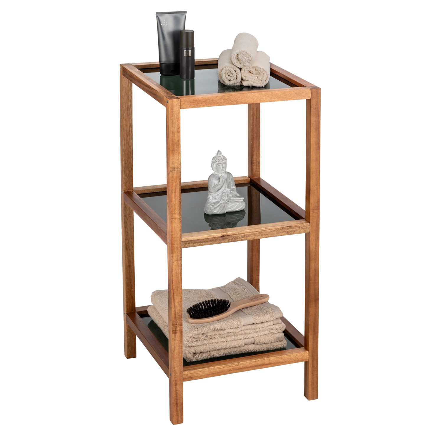 Wenko Bad- und Wohnregal Fondi 3 Etagen 36 cm x 79 cm x 36 cm Akazie günstig online kaufen