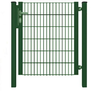 Moosgrünes Gartentor für Doppelstabmattenzaun, Halb-Rahmen, 92x80cm.