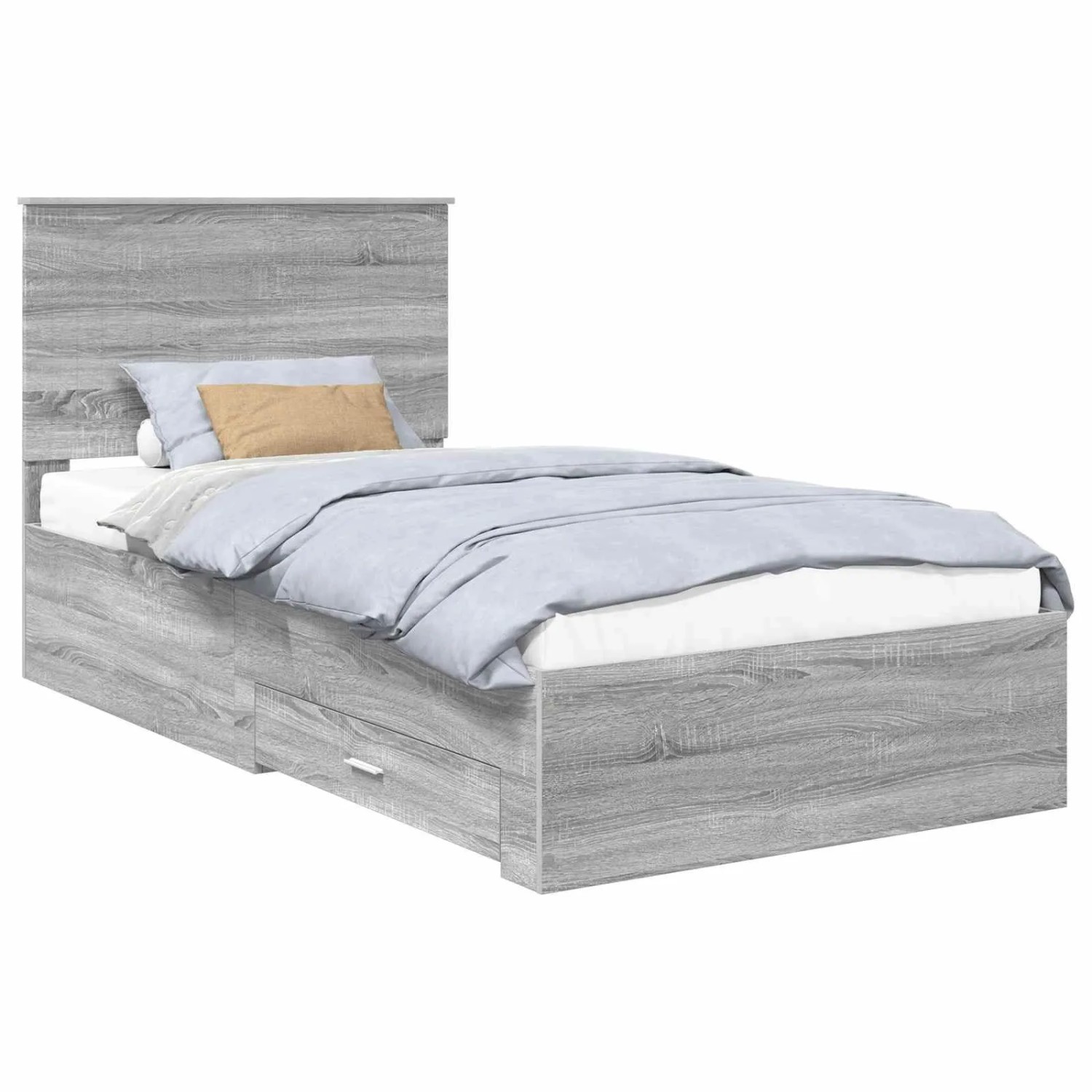 vidaXL Bettrahmen Grau Sonoma 100 x 200 cm Holzwerkstoff 3411346