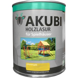 Dose Karibu Holzlasur für Spielhäuser, Zitronengelb, 750ml. Farbe für Kinderspielgeräte.