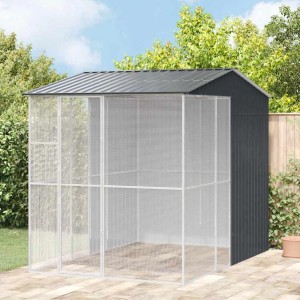 vidaXL Vogelkäfig Anthrazit 215 x 310 x 247 cm Verzinkter Stahl 3325176