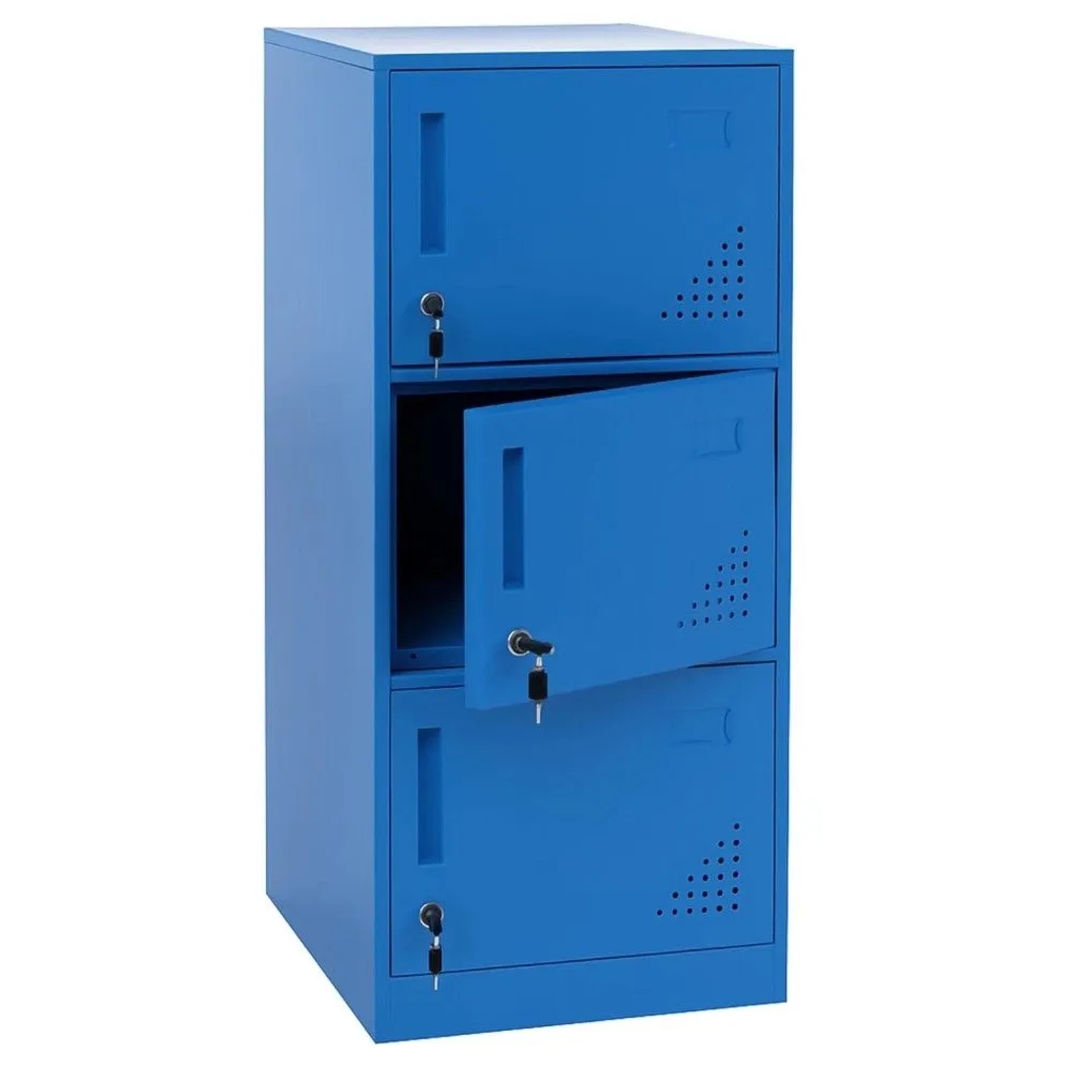 MCW Spind P63 Blau 3 Türen