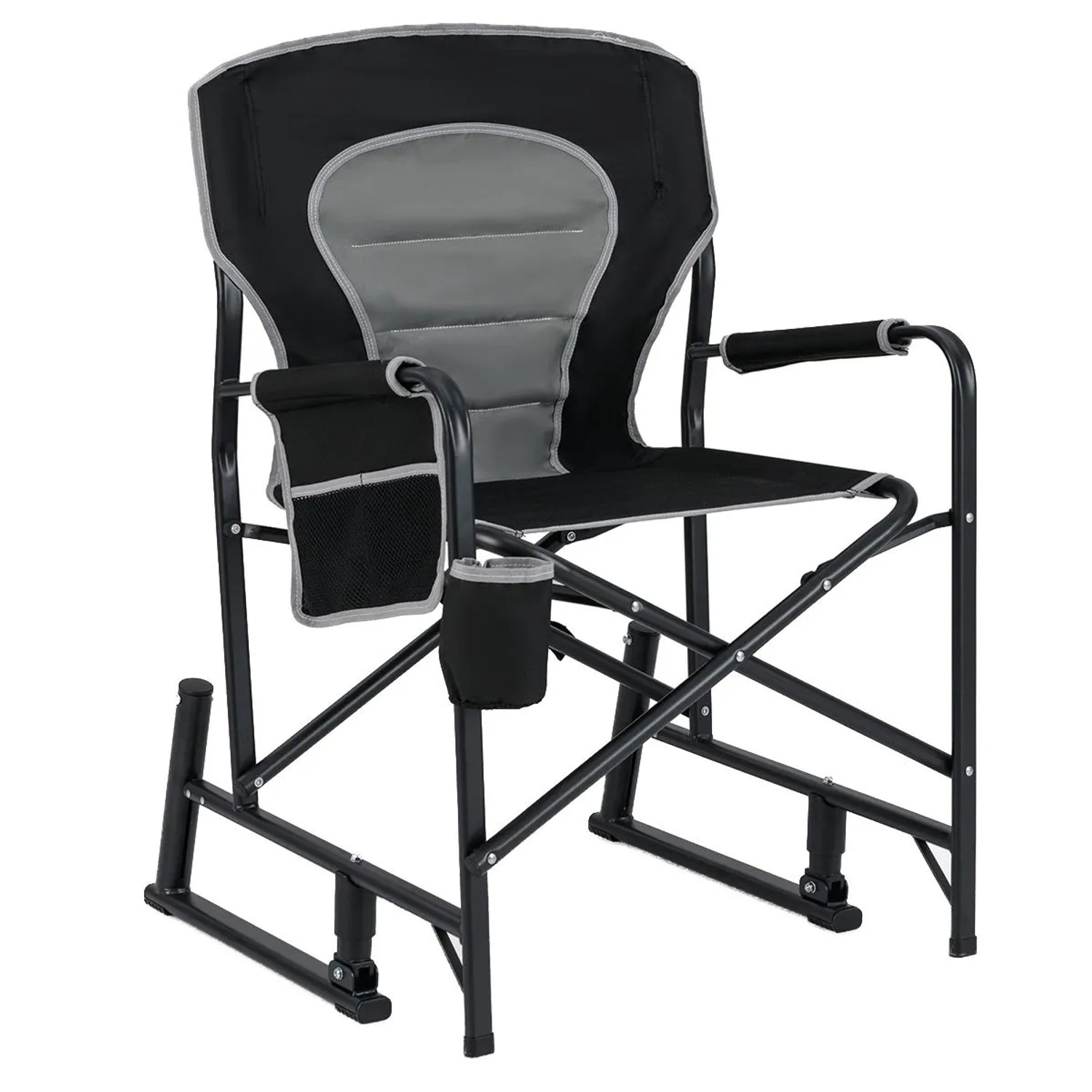 Costway Campingstuhl Faltbar Angelstuhl mit Wippfunktion