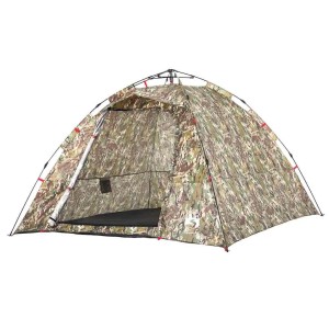 vidaXL Angelzelt für 4 Personen in Tarnmuster. Wasserdichtes Campingzelt mit Quick-Release-System für Outdoor-Aktivitäten.