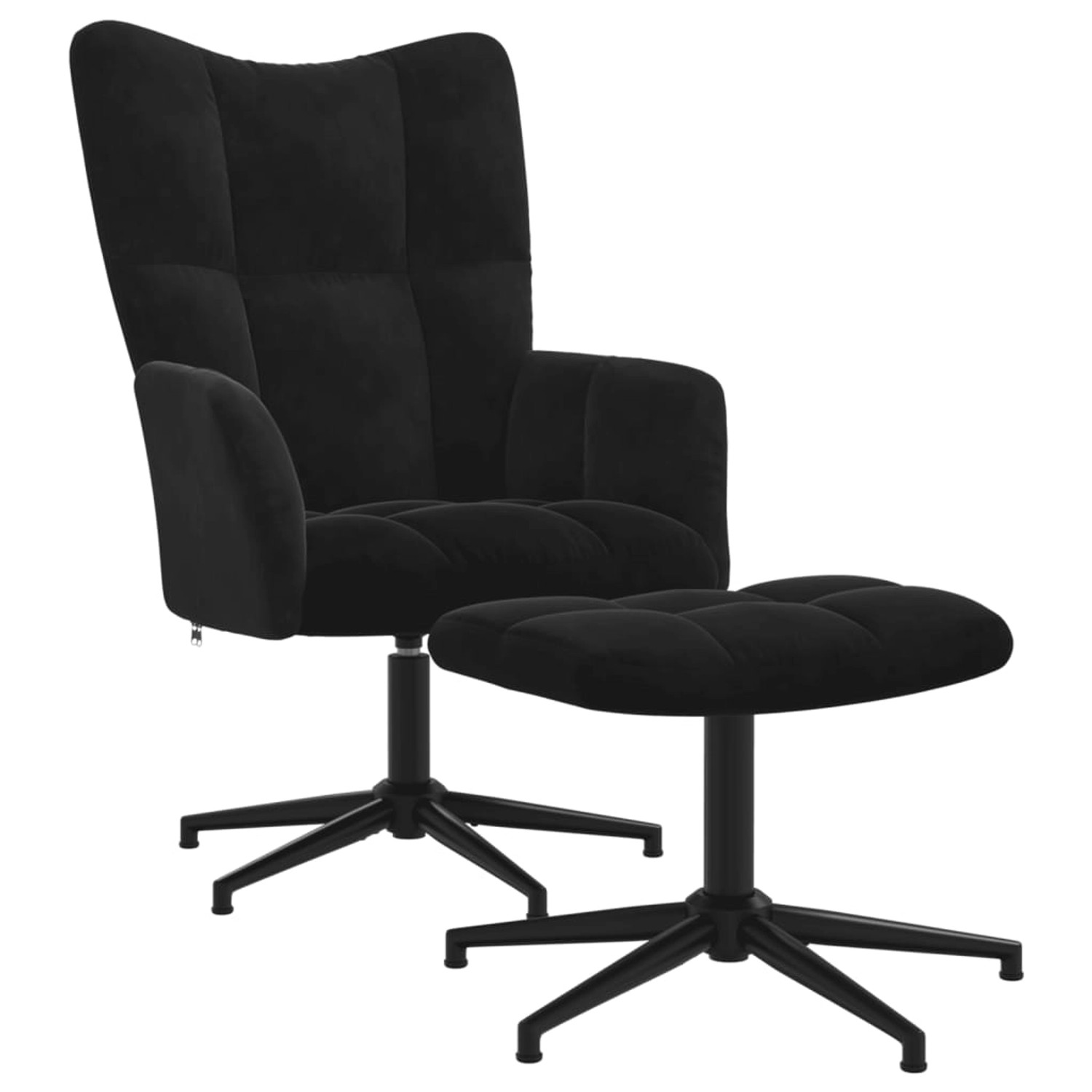 vidaXL Relaxsessel mit Hocker Schwarz Samt Modell 7 günstig online kaufen